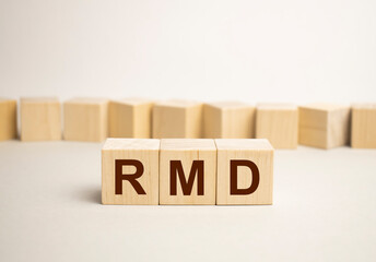 Word rmd written in wooden blocks. Business concept