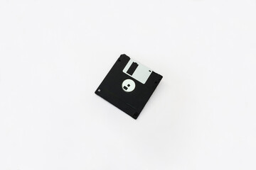 MF-2HD Floppy disk 3.5 inch on white isolated background.