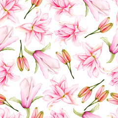 Beautiful watercolor floral seamless pattern