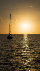 sailboat at sunset