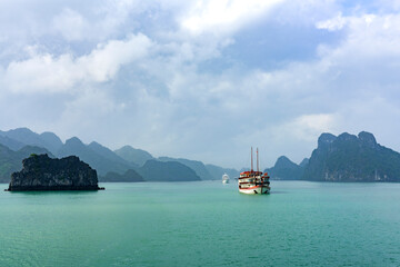 Boat trip in the Ha Long Bay in Vietnam