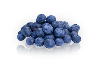 Lots of blueberries on a white background