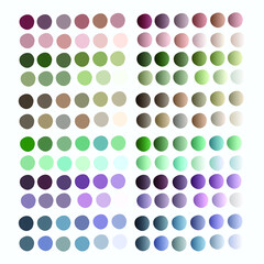 Set of gradients of all kinds of trend colours shades. Elements for design.