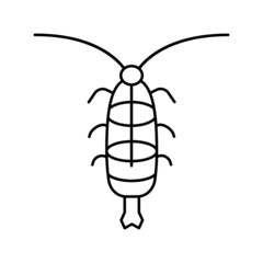 zooplankton ocean line icon vector illustration