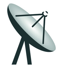 Satellite antenna vector icon - signal transmission antenna, technology. EPS 10 vector illustration
