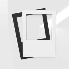 Corrugate Plastic Correx Selfie Board Picture Frames lying on top of each other showing the blank front and the back of the boards. 3D Render Illustration