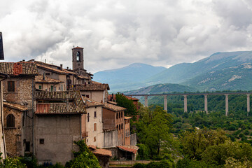 Skyline of the medieval town Leonessa, province of Rieti, Lazio