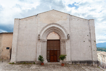 The facade of the Church of San Francesco, Monteleone di Spoleto, Umbria