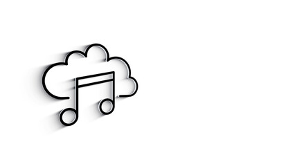 Social media 3D shadow icon design isolated on white background. Outline web icon. Motion graphics.