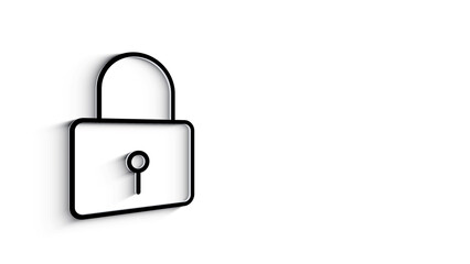 Cyber security 3D shadow icon with shield and check mark. Security concept. Motion graphics.