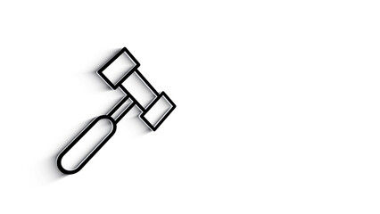 Outline web 3D shadow icons. Construction and home repair tools, building. Work safety. Motion graphics.