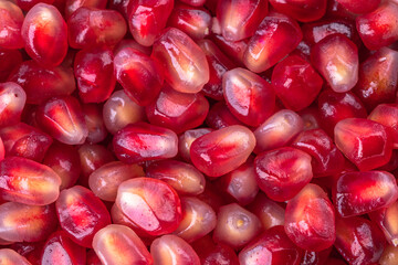 Pomegranate seeds, close-up