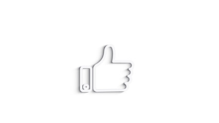 Social media 3D shadow icon design isolated on white background. Outline web icon. Motion graphics.