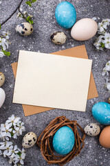 Easter eggs and empty card