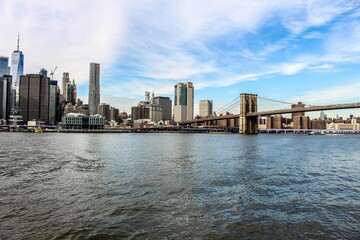 New York buildings Brooklyn bridge