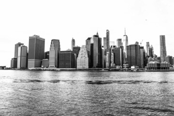 New York black and white buildings