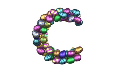 Shiny Easter Egg Themed Font Letter C