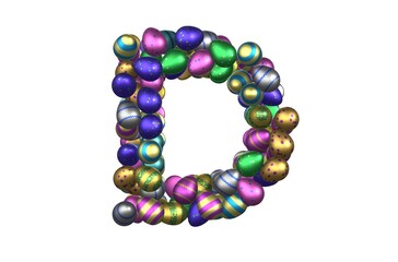 Shiny Easter Egg Themed Font Letter D