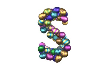 Shiny Easter Egg Themed Font Letter S