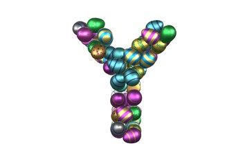 Shiny Easter Egg Themed Font Letter Y