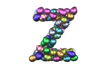 Shiny Easter Egg Themed Font Letter Z