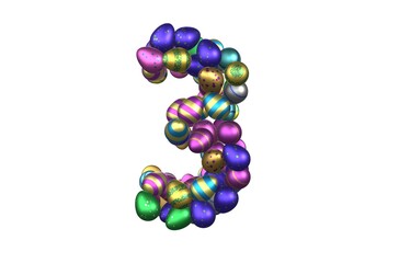 Shiny Easter Egg Themed Font Number 3