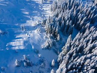 Aerial Winter view of Vitosha Mountain, Bulgaria