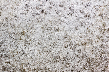 Close up photo of frozen ground surface texture background.
