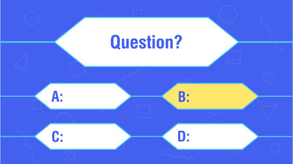 Question and answers vector template for quiz game, exam, tv show, school, examination test. Intellectual game question background. Vector