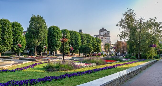 Historical city center of Khmelnitskyi in Ukraine