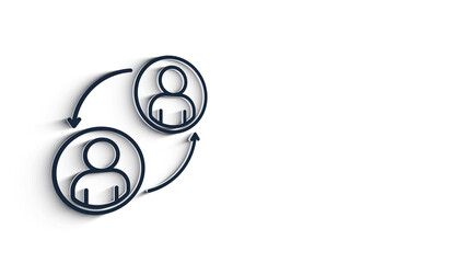 Social media 3D shadow icon design isolated on white background. Outline web icon. Motion graphics.