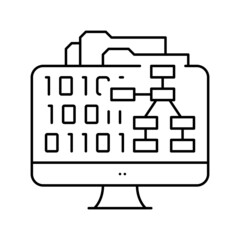 system software line icon vector illustration