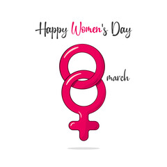 8th March, Happy Women's Day. Vector illustration