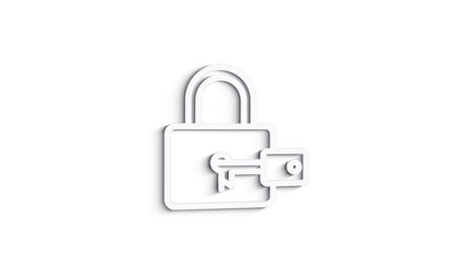 Cyber security 3D shadow icon with shield and check mark. Security concept. Motion graphics.