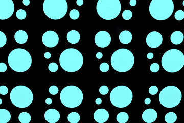 Blue Bubbles or Circles Abstract Design on Black Background