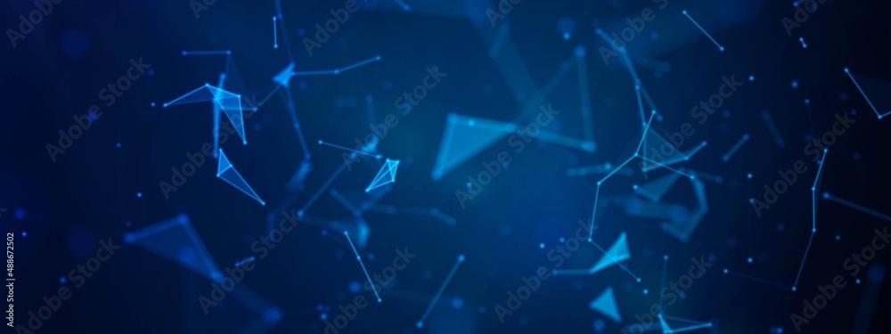 Fototapete abstract neon background. design of glass fragments. texture of geometric shapes, triangles, lines, 