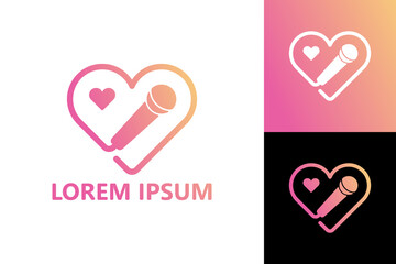 Love karaoke logo template design vector