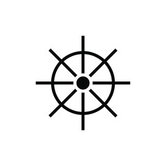 Obraz premium Rudder, Nautical, Ship, Boat Solid Icon Vector Illustration Logo Template. Suitable For Many Purposes.