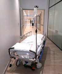 Empty hospital corridor.