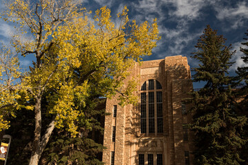 College of Engineering building in the fall;  University of Wyoming;  Laramie, Wyoming