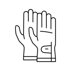 gloves golf player accessory line icon vector illustration