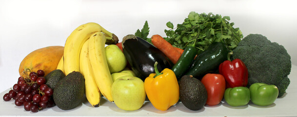 Fototapeta na wymiar Fresh Fruits and Vegetables