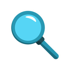 Simple magnifying glass vector illustration isolated on white background. Search icon in flat style