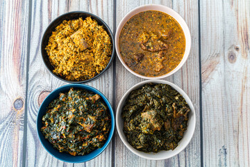 Egusi Ogbonno Vegetable and Afang soup - Nigerian sauces and soups