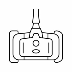 brush pool line icon vector illustration