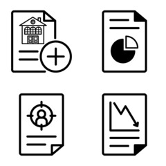 Docs1-2 Flat Icon Set Isolated On White Background