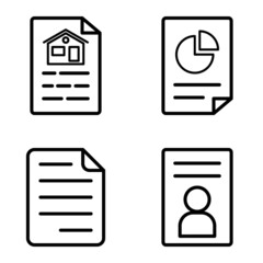 Obraz premium Docs1-2 Flat Icon Set Isolated On White Background