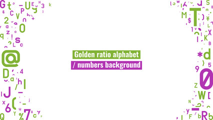 黄金比アルファベット 数字の背景