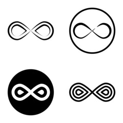Infinity Flat Icon Set Isolated On White Background