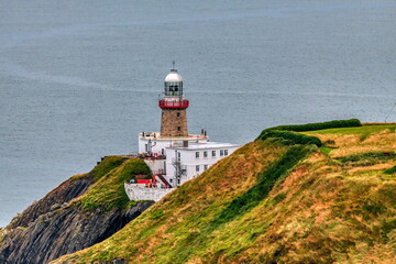 Fototapeta na wymiar Baily Lighthouse the famous Dublin landmark in Ireland 